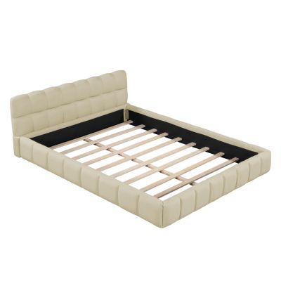 Queen Fabric Upholstered Platform Bed