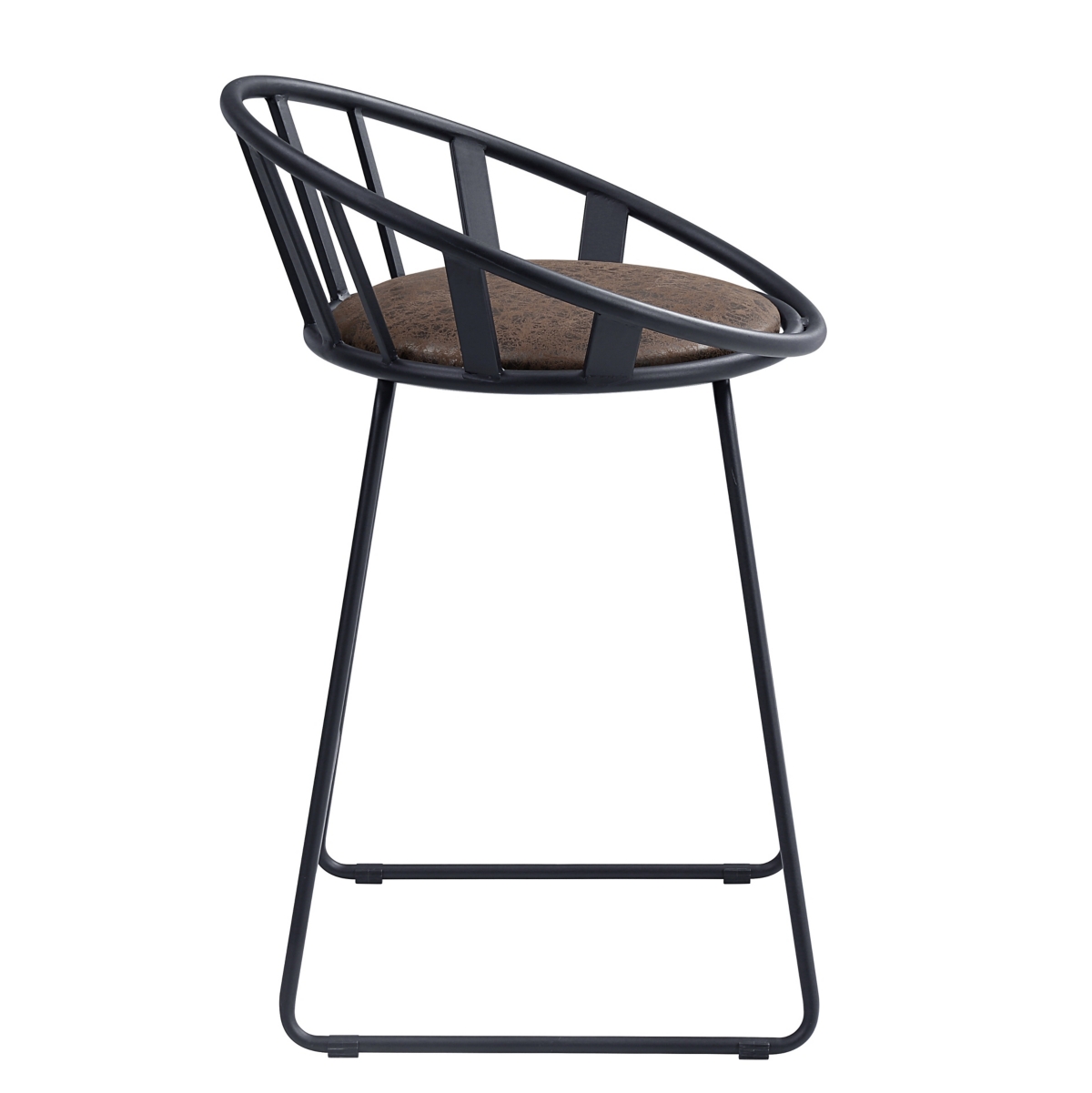 Streamdale Furniture Zudora Counter Height Chair (Set-2), Synthetic Leather &Finish - Black