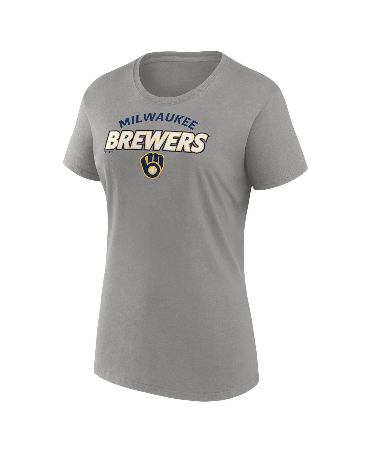 Fanatics Women's Milwaukee Brewers Risk Combo Pack T-shirt In Navy,gray