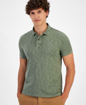 Sun + Stone - Men's Regular-Fit Textured Polo Shirt