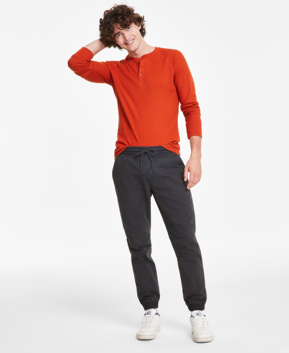 Sun + Stone Men's Articulated Jogger Pants, Created For Macy's In Black Shadow