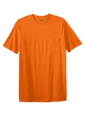 Big & Tall Shrink-Less Lightweight Longer-Length Crewneck Pocket T-Shirt