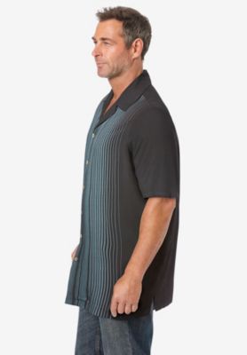 Tall Short-Sleeve Colorblock Rayon Shirt