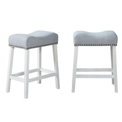  Elegant Saddle Seat Barstools with Nailhead Trim