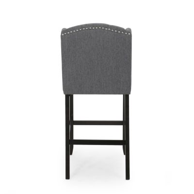 Sophisticated Upholstered Button-Tufted Wingback Barstools