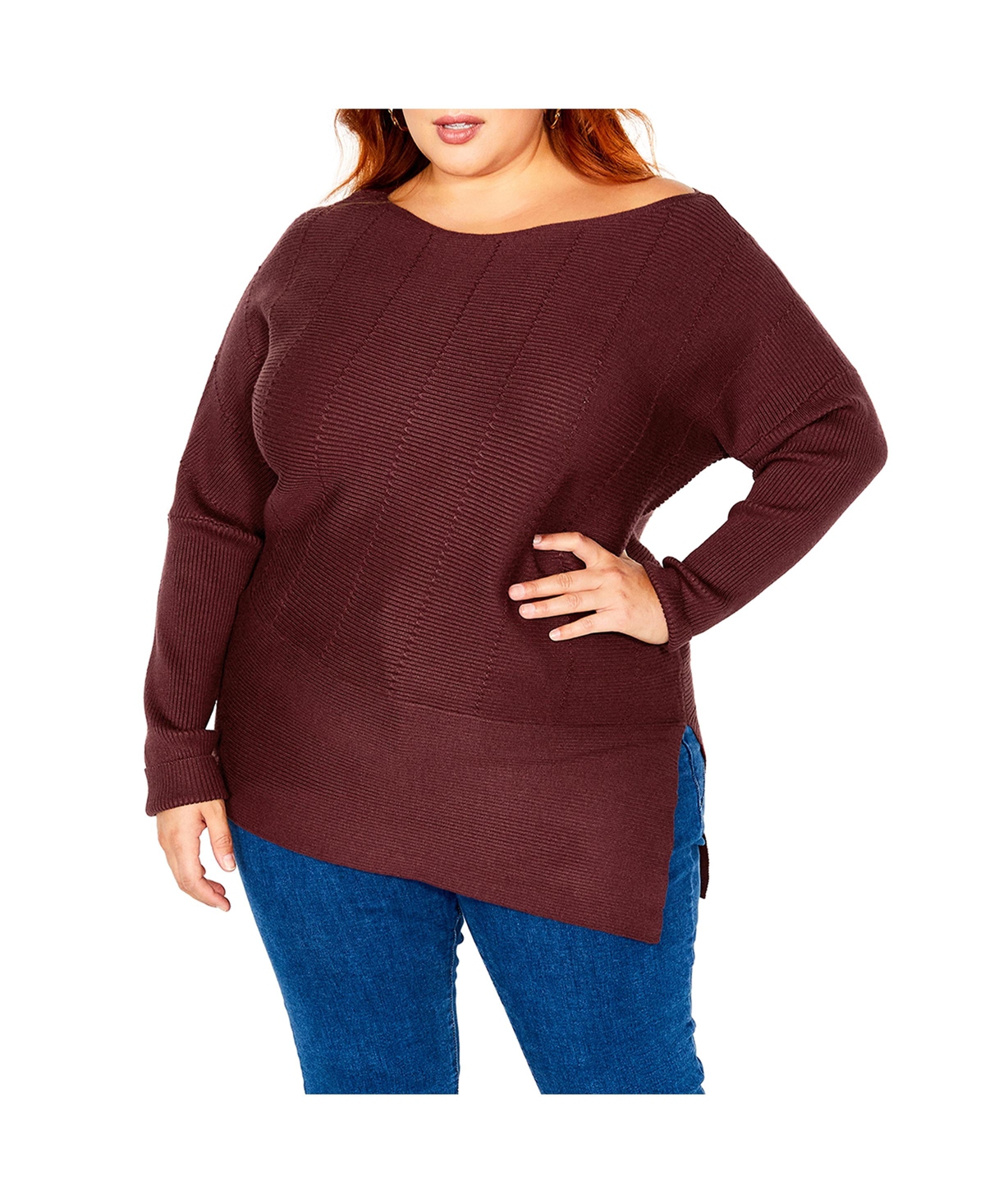 Plus Size Lean In Sweater - Grey