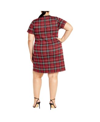 Plus Size Check Love Shift Mini Dress