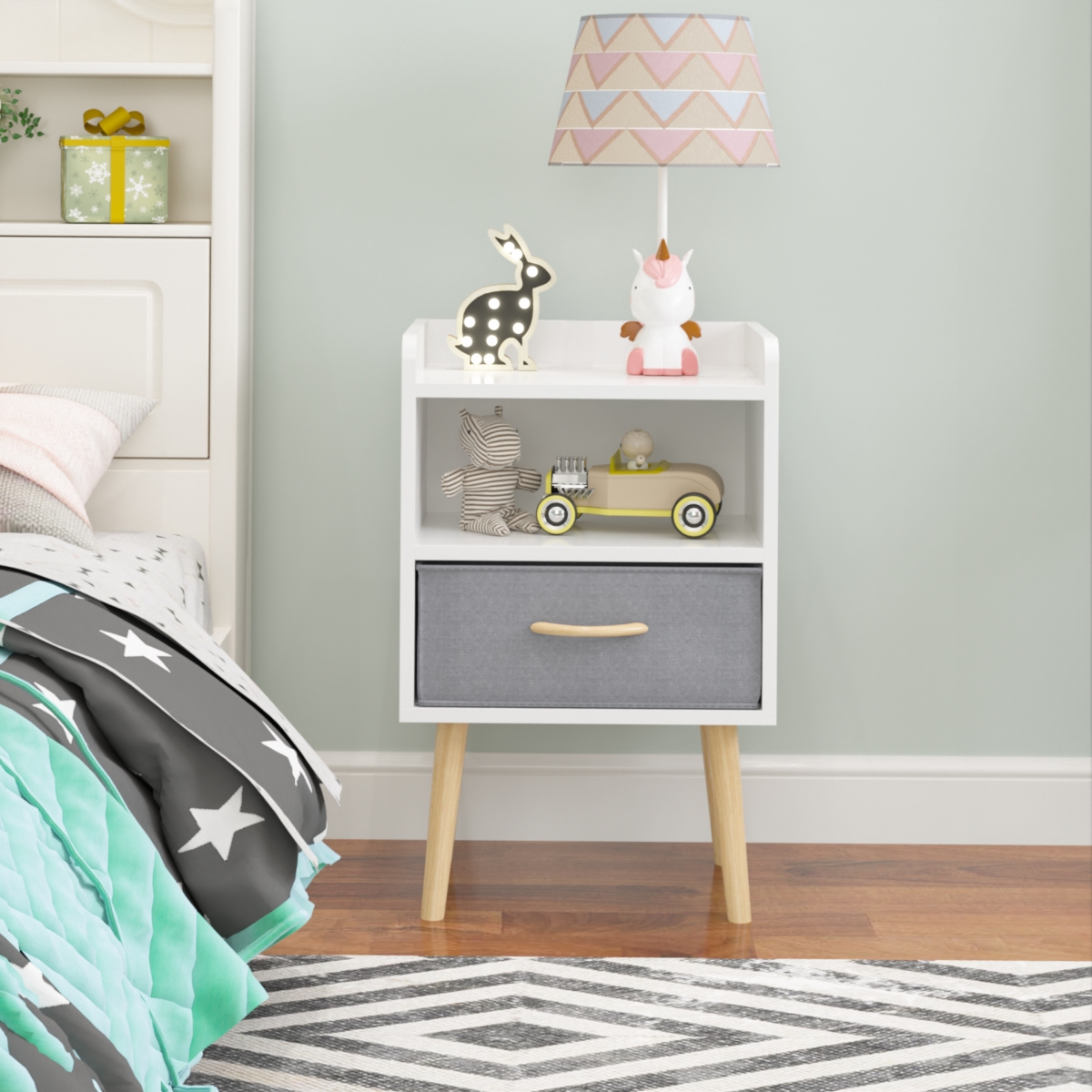 Streamdale Furniture Sturdy Multi-Color Side Table with Ample Storage