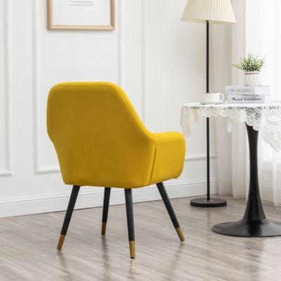 Streamdale Contemporary Velvet Upholstered Accent Chair, Yellow
