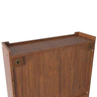 Streamdale Vintage Brown Wall Cabinet with Fluted Glass Doors | Assembly Required