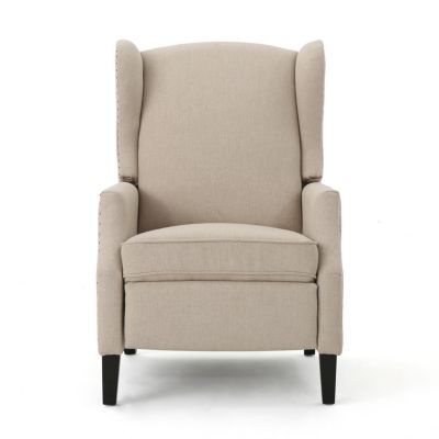 Streamdale Luxurious Wingback Recliner in Soft Fabric with Birch Legs