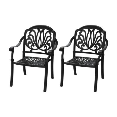 Streamdale Premium Black Aluminum Armchair with Cozy Cushions