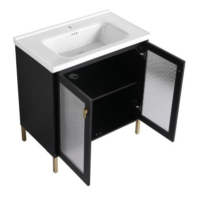 32" Freestanding Bathroom Vanity with Ceramic Sink
