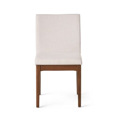 Contemporary Upholstered Dining Chairs with Rubberwood Legs (Set of 2)