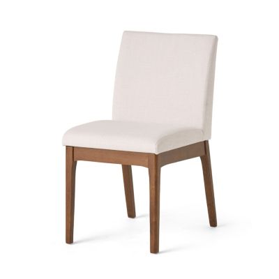Contemporary Upholstered Dining Chairs with Rubberwood Legs (Set of 2)
