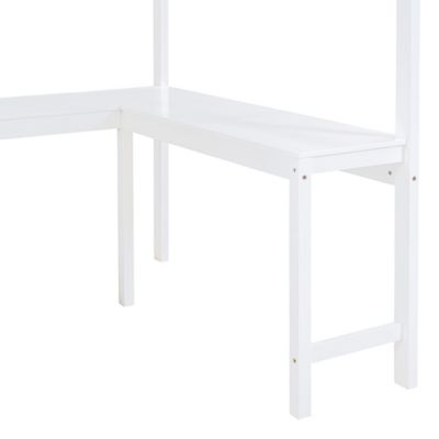 Full Size Loft Bed with Desk and Shelf