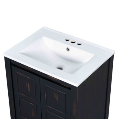 Streamdale Vintage Bathroom Vanity Cabinet with Ceramic Sink (24")