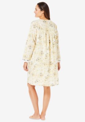 Plus Size Only Neccessities Short 2-Piece Cabbage-Rose Peignoir Set