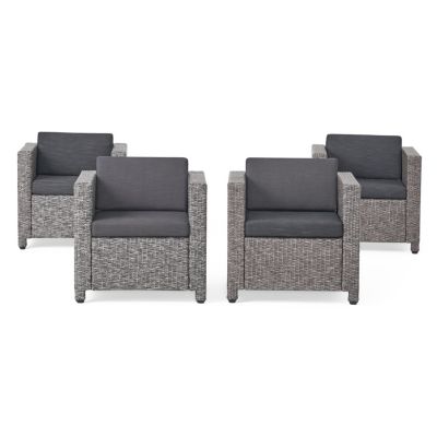 Streamdale Cozy Wicker Club Chairs with Durable Cushions