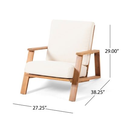 Streamdale Modern Adirondack Chair Acacia Wood with Weather-Resistant Cushions