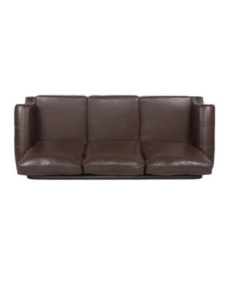 Streamdale Contemporary Faux Leather Upholstered Sofa with Nailhead Accents