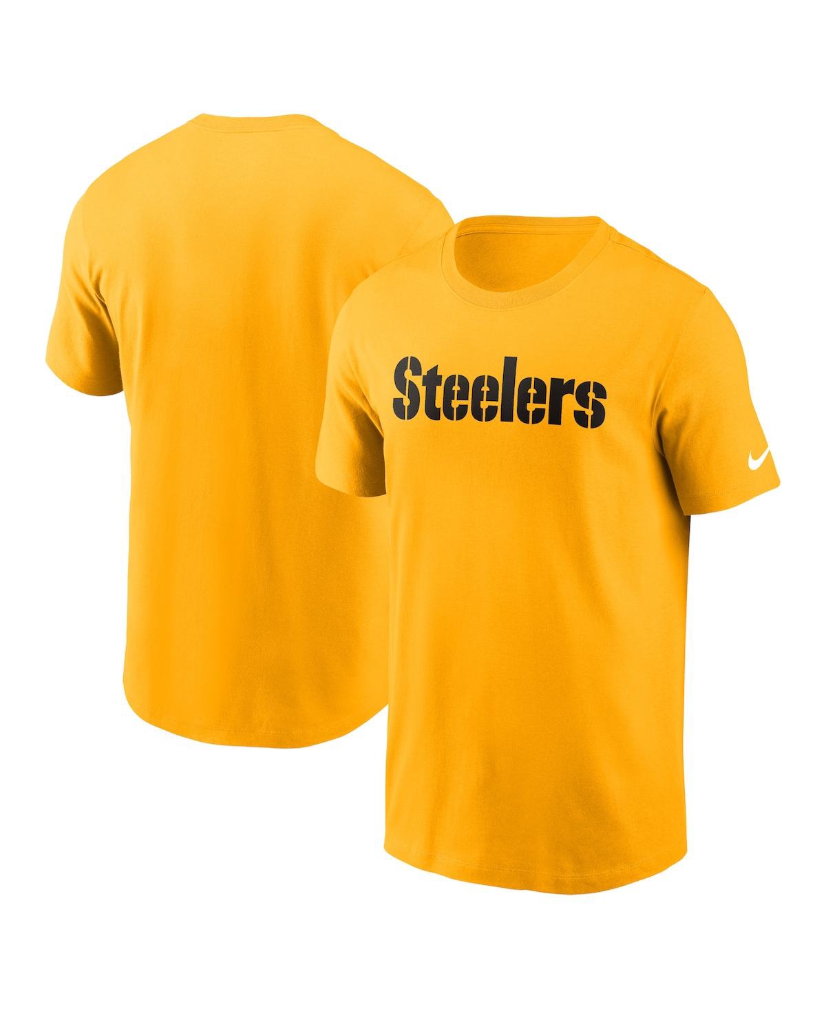 Nike Gold Pittsburgh Steelers Primetime Legend Wordmark Performance T-shirt In Gold