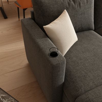 Streamdale 6-Piece Chenille & Wood Sectional Sofa – Modular Design, Storage Seats, Ottoman Options, U-Shaped Sleeper Sofa