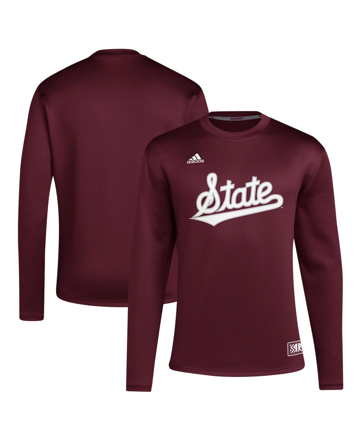 Men's Maroon Mississippi State Bulldogs Reverse Retro Baseball Script Pullover Sweatshirt - Maroon