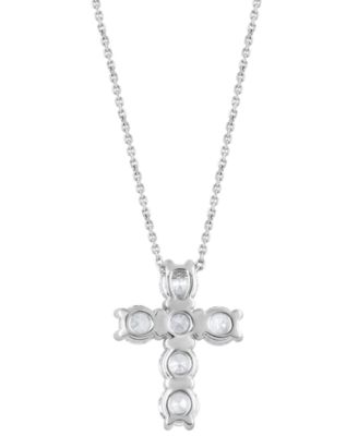 Lab Grown Diamond Cross Pendant Necklace (5 ct. t.w.) in 14k White Gold or 14k Yellow Gold, 16" + 2" extender