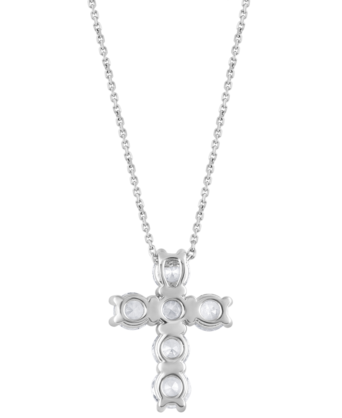 Badgley Mischka Lab Grown Diamond Cross Pendant Necklace (5 Ct. T.w.) In 14k White Gold, 16" + 2" Extender In White