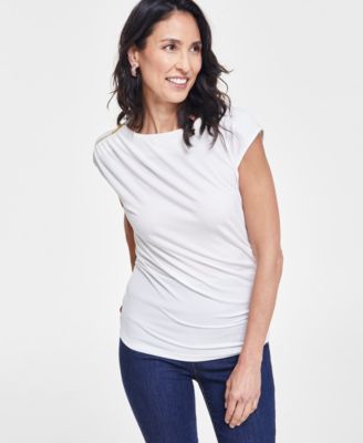 I.N.C. International Concepts - Women's Solid Zip-Shoulder Blouse