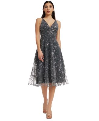 Dress the Population Women's Elisa Sequined Fit & Flare Dress - Macy's