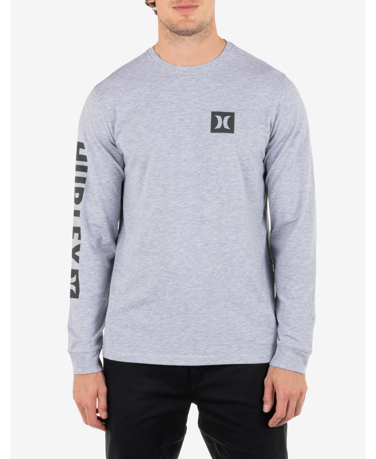 Hurley Men's Icon Tee Long Sleeve T-shirt In Grey Heather