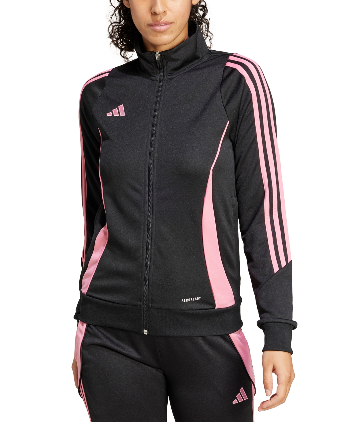 Shop Adidas Originals Women's Tiro 24 Zip-up Track Jacket In Black,easy Pink