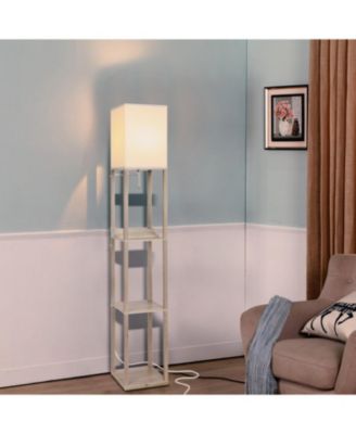 Maxwell 63" LED Shelf Lamp with USB Port and Power Outlet