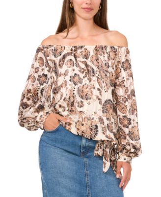 Vince Camuto - Women's Off-The-Shoulder Paisley-Print Top