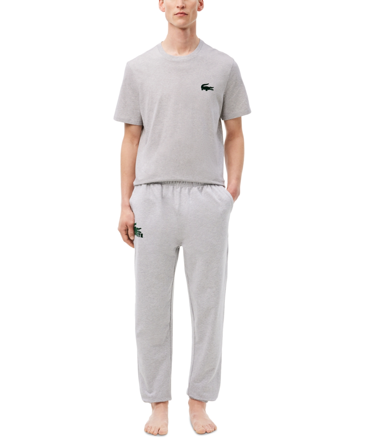 Lacoste Men's Cotton Short-Sleeve Crewneck Sleep T-Shirt -green