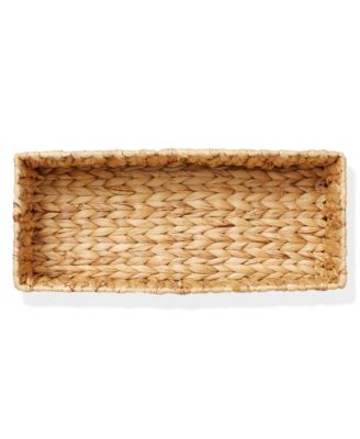 Set of 2 Woven Seagrass Bathroom Storage Baskets, 16&amp;#x22; W x 6.75&amp;#x22; D x 4.25&amp;#x22; H for Toilet Paper, Tissue, Shelving