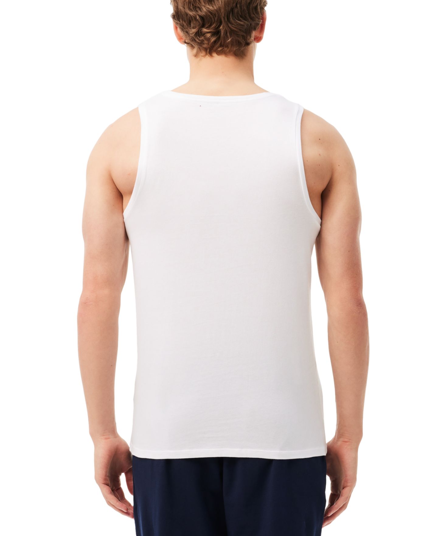 Мужские топы Lacoste Slim Fit Cotton Tank tops, 3-Pack, цвет: Белый — фото 4