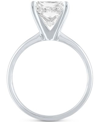 GIA Certified Diamond Princess Solitaire Engagement Ring (2 ct. t.w.) in 14k White Gold
