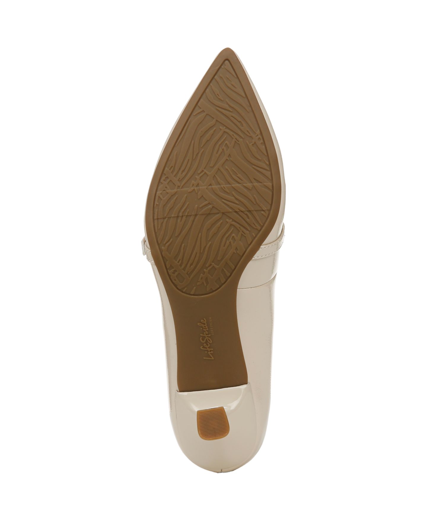 Женские туфли LifeStride Madelyn Mary Jane Pointed Toe Kitten Heel Pumps, цвет: Миндальное молоко искусственная лаковая кожа — фото 5