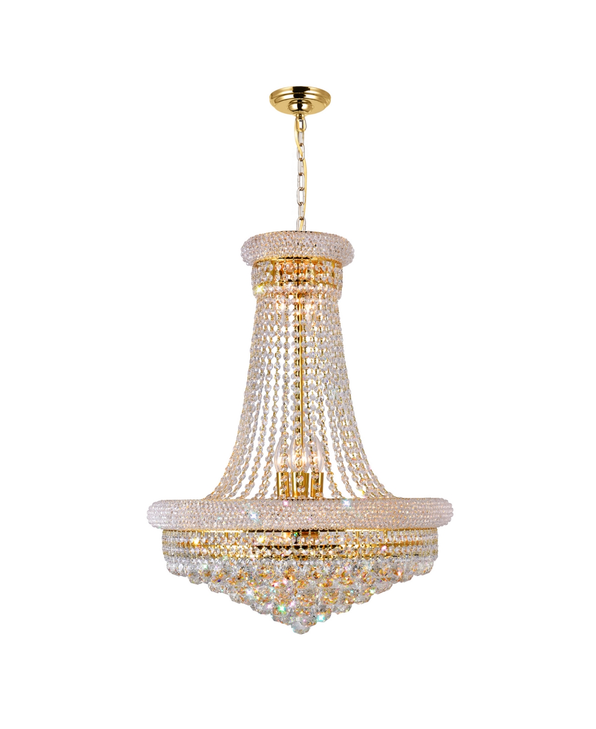 Shop Cwi Lighting Empire 17 Light Down Chandelier In Gold