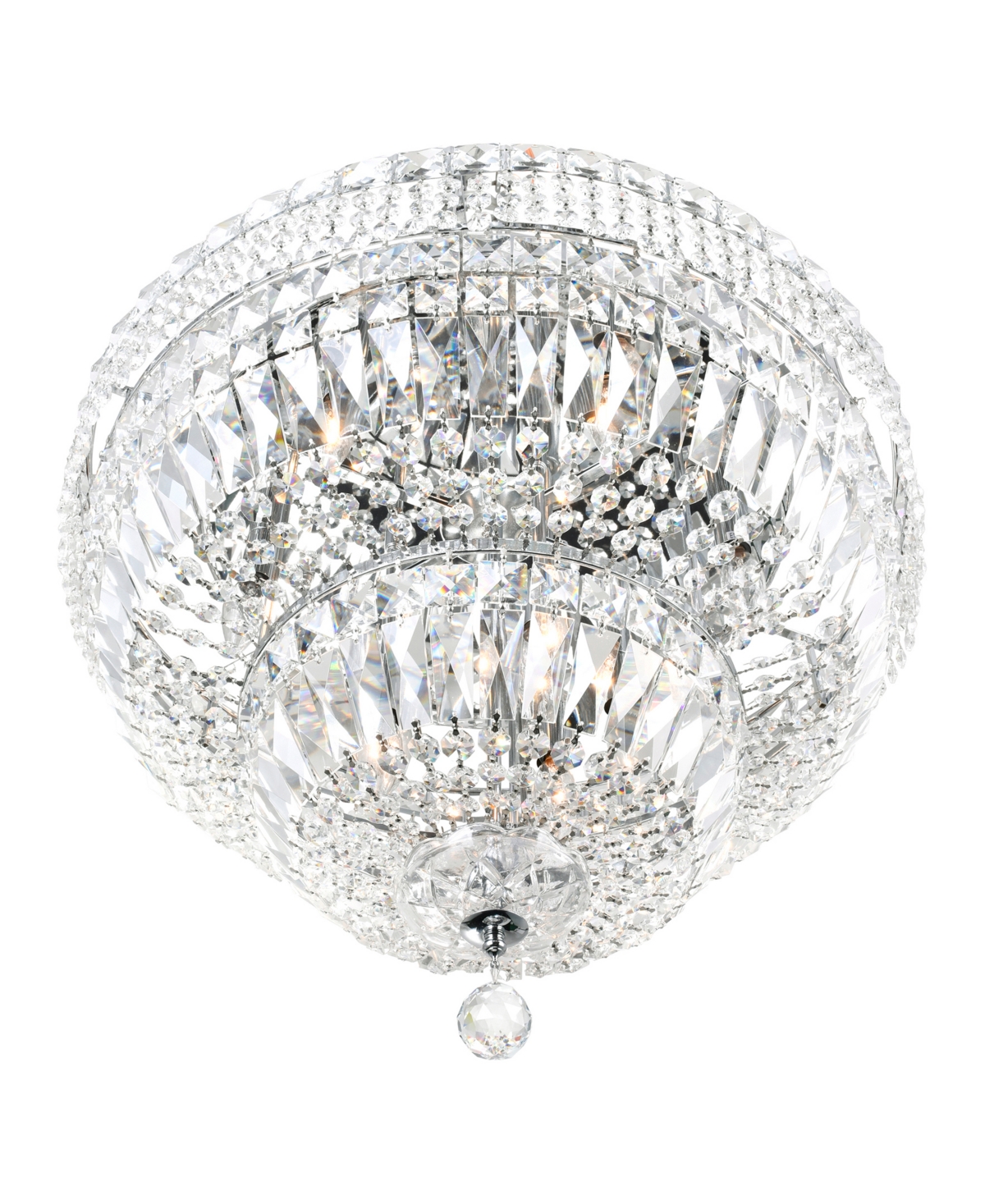 Cwi Lighting Stefania 16 Light Bowl Flush Mount In Chrome