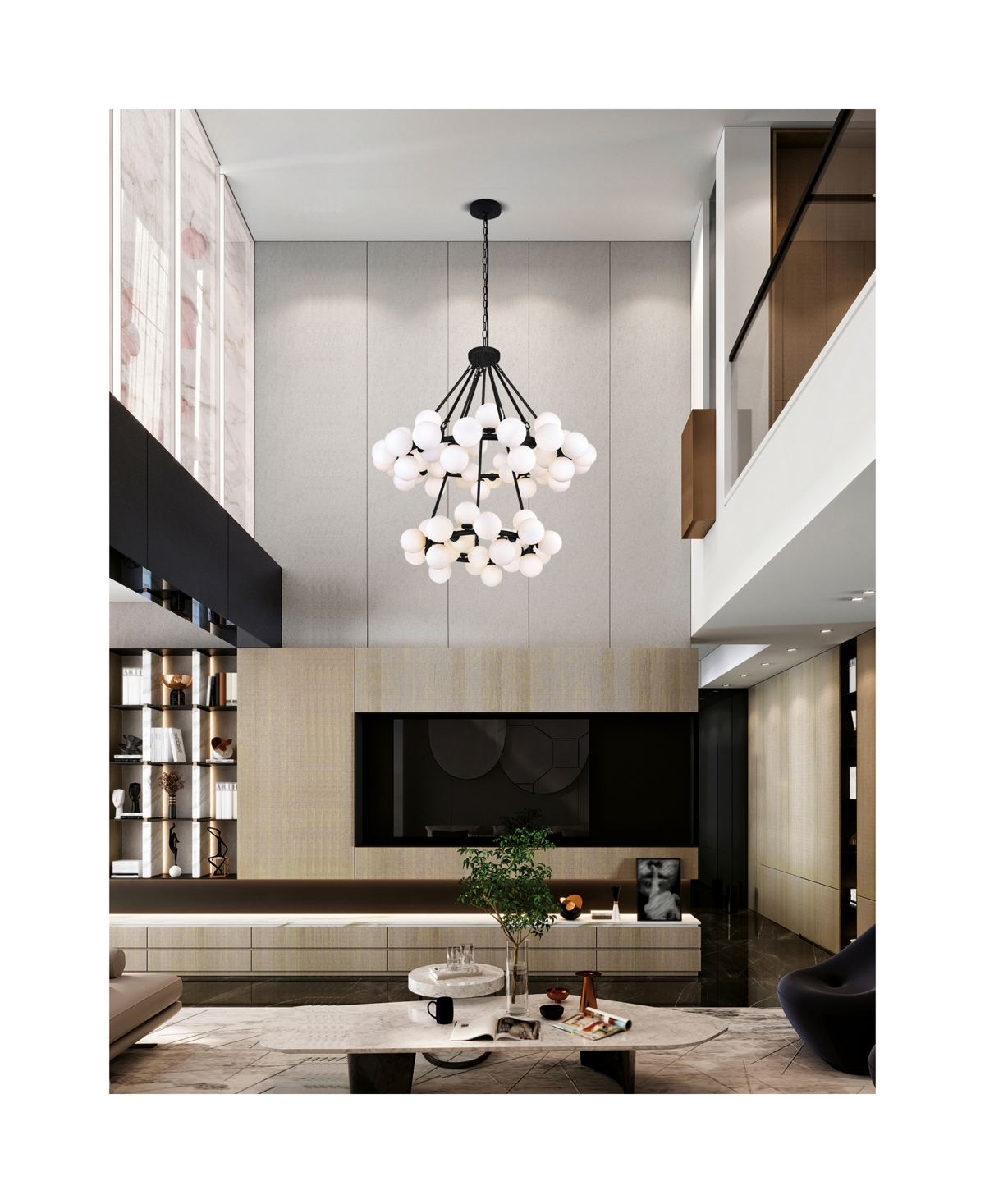 Cwi Lighting Arya 70 Light Chandelier In Black