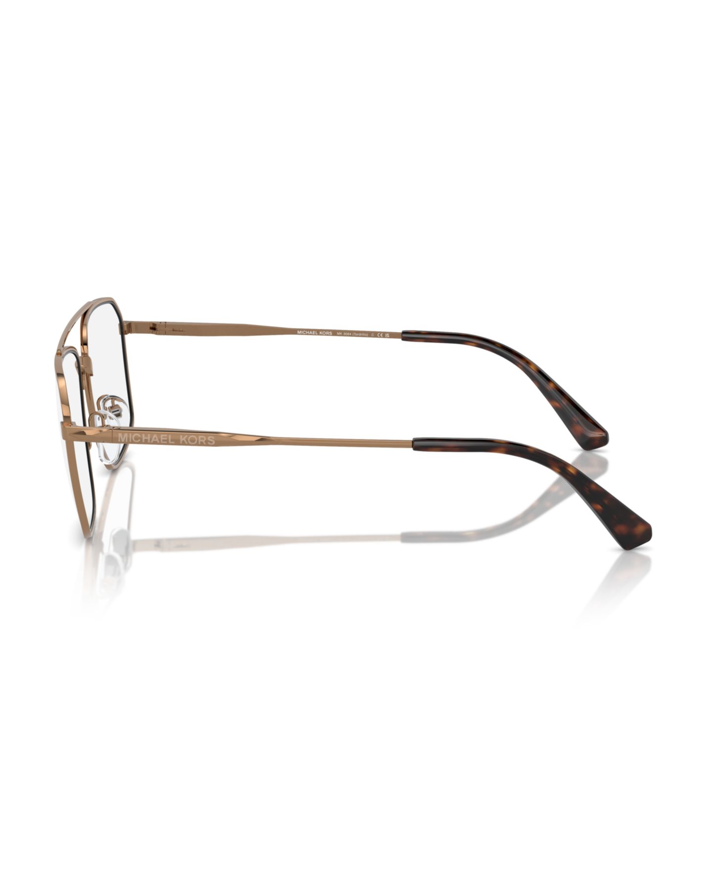 Мужские очки Michael Kors Man Square Metal MK3084 Tordrillo Eyeglasses, цвет: Блестящий золотой — фото 3