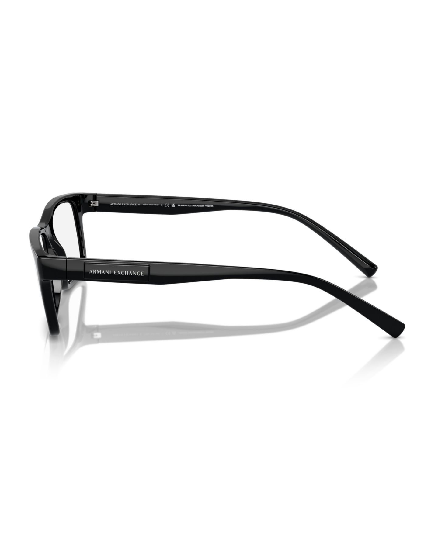 Мужские очки Armani Exchange Man Rectangle Plastic AX3115 Eyeglasses, цвет: Блестящий чёрный — фото 3