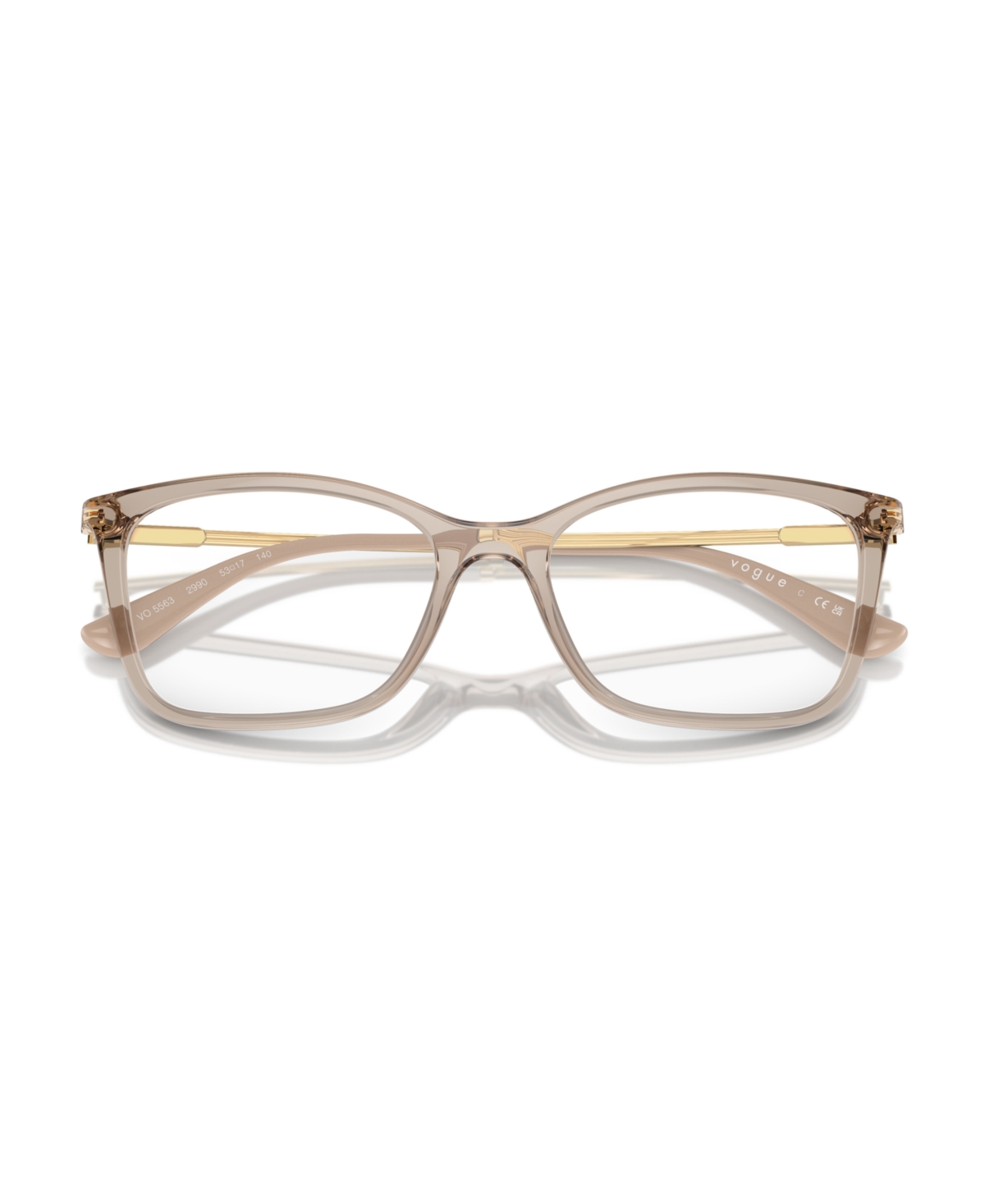 Vogue Eyewear Women's Eyeglasses, Vo5563 In Transparent Caramel