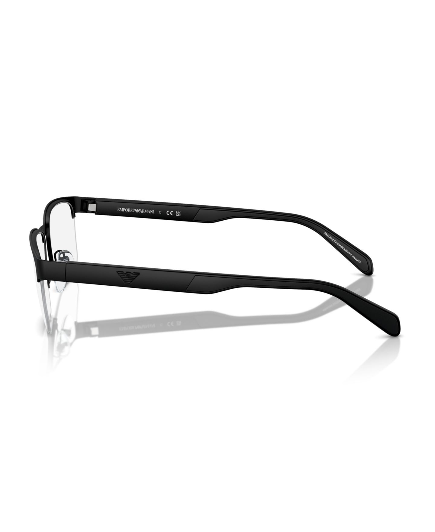 Мужские очки Emporio Armani Man Irregular Metal EA1162 Eyeglasses, цвет: Матовый чёрный — фото 3