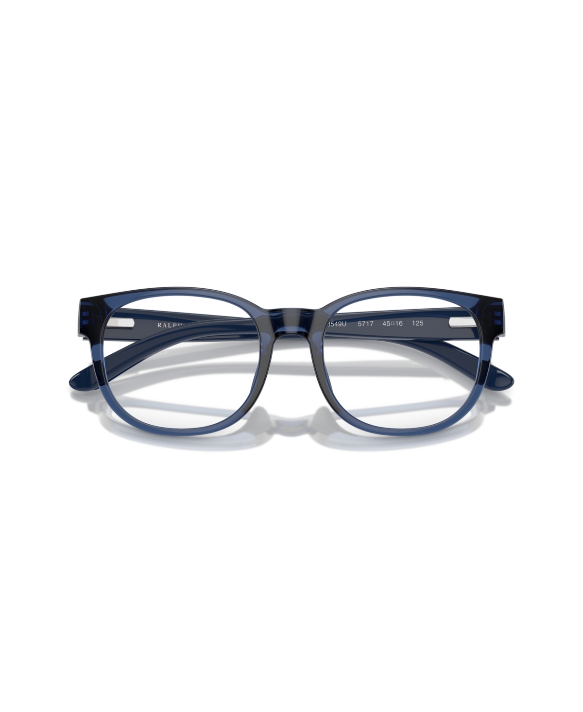 Shop Polo Ralph Lauren Child Eyeglasses, P8549u In Shiny Transparent Dark Blue