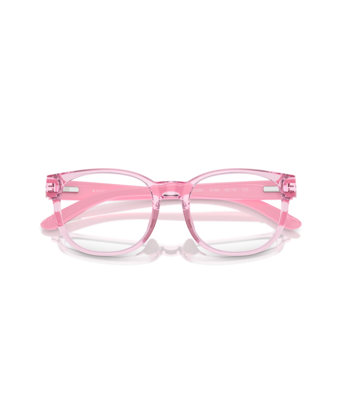 Shop Polo Ralph Lauren Child Eyeglasses, P8549u In Shiny Transparent Pink
